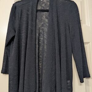 Kasper Black Cardigan Sweater Open-Front Design